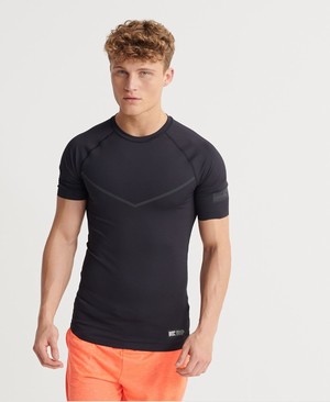 Superdry Training Compression Férfi Pólók Fekete | ETQOD0643